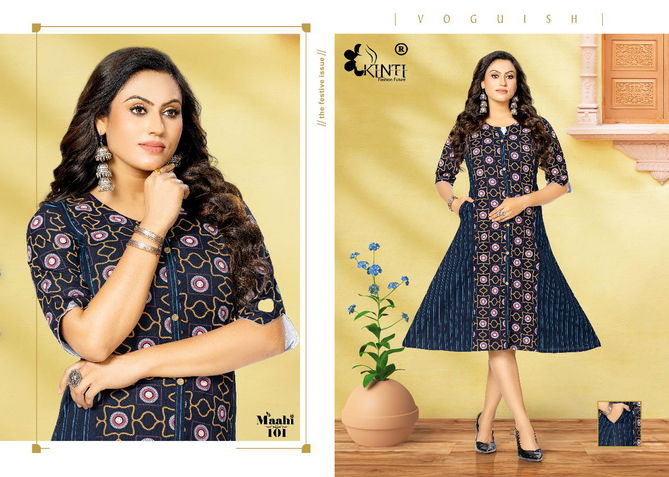 Kinti Maahi Ethnic Wear Princess Cut Wholesale Cotton Kurtis Catalog